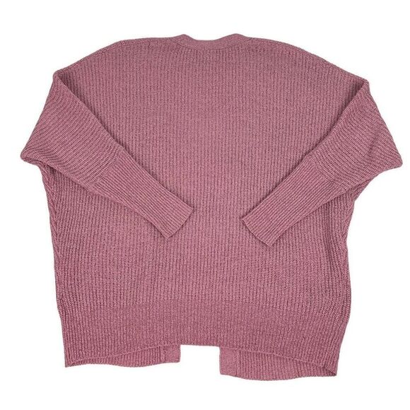 Marled Dusty Rose Open Front Cardigan Long Ribbed Cuffs size XS - Picture 4 of 7